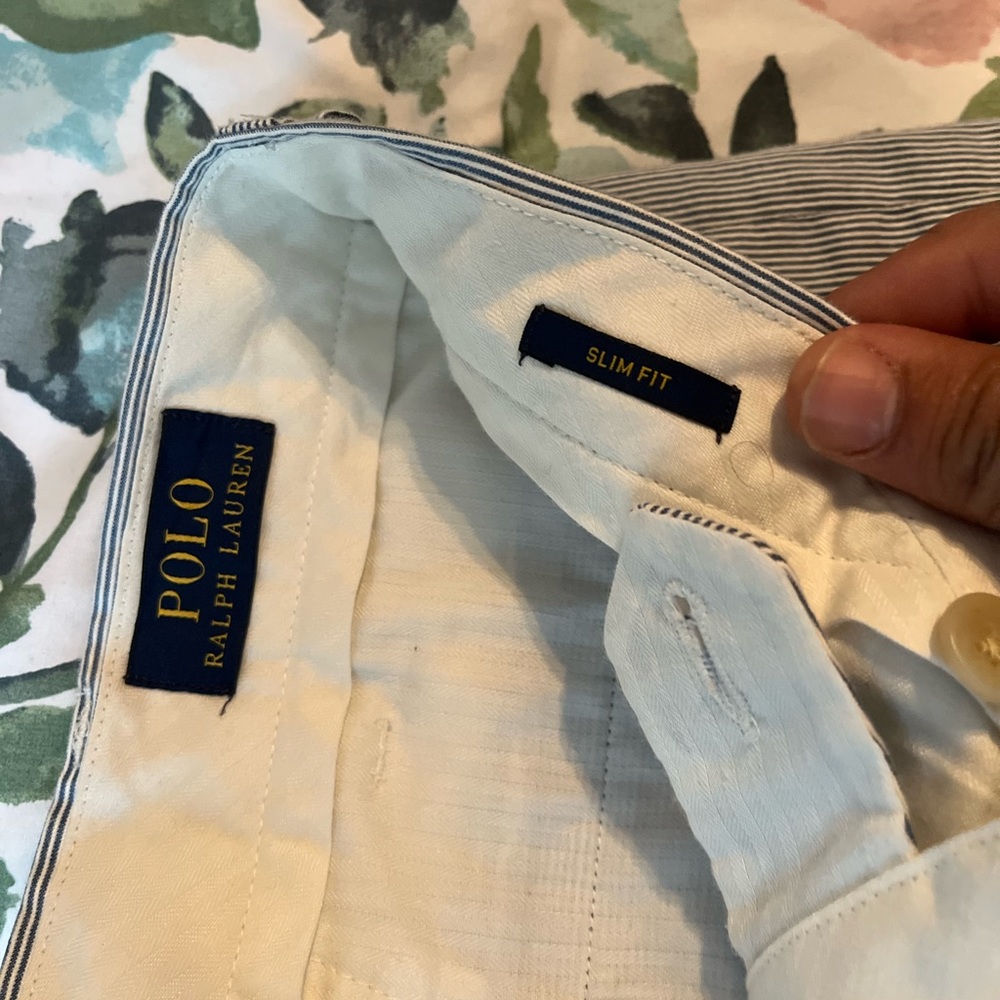 Ralph Lauren white and blue stripes slim fit size 35 32
